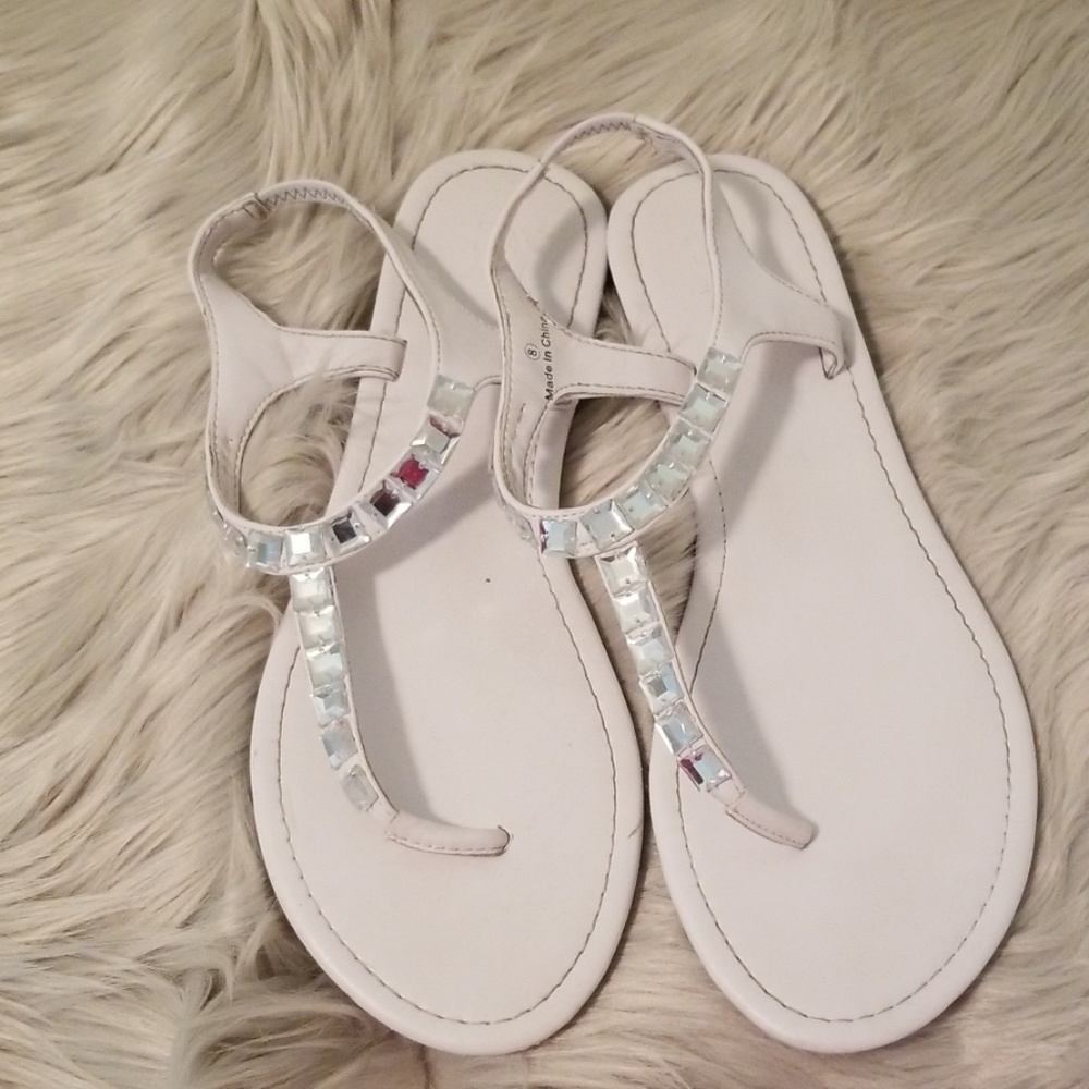 Pick 3 for $22  White Bling Sandals